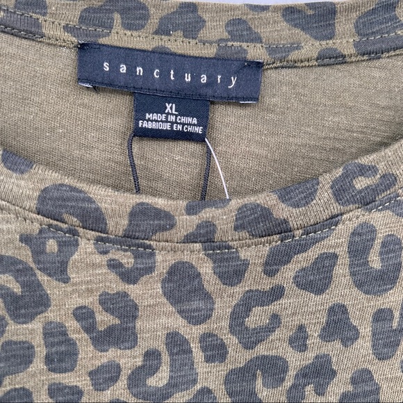 SANCTUARY SO TWISTED T-SHIRT DRESS ANIMAL PRINT  Size XL NWT - Picture 5 of 10